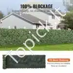 Dirbtinė dekoratyvinė gyvatvorė su gebenės lapais 500×99 cm – ilga ir tanki privatumo sienelė balkonui, terasai ar sodui - Image 2