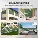 Dirbtinė dekoratyvinė gyvatvorė su gebenės lapais 500×99 cm – ilga ir tanki privatumo sienelė balkonui, terasai ar sodui - Image 5