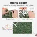 Dirbtinė gebenės gyvatvorė 249×150 cm – tanki žalia sienelė privatumo ir dekoravimo sprendimams - Image 4