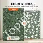 Dirbtinė gebenės gyvatvorė 249×99 cm – dekoratyvinė žalia sienelė balkonui, terasai ar sodui - Image 3