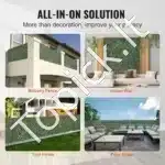 Dirbtinė gebenės gyvatvorė 249×99 cm – dekoratyvinė žalia sienelė balkonui, terasai ar sodui - Image 5