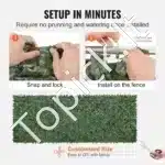 Dirbtinė gebenės gyvatvorė 401×150 cm – itin plati privatumo ir dekoro sienelė sodui, kiemui ar balkonui - Image 5