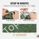 Dirbtinė gebenės gyvatvorė 401×99 cm – ilga privatumo ir dekoro sienelė balkonui, terasai ar sodui - Image 4