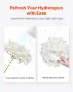 Dirbtinės hortenzijos gėlės 105 vnt., 25 cm, balta - Image 5