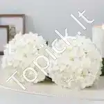 Dirbtinės hortenzijos gėlės 105 vnt., 25 cm, balta - Image 8