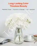 Dirbtinės hortenzijos gėlės 105 vnt., 25 cm, balta - Image 3