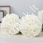 Dirbtinės hortenzijos gėlės – 205 vnt., 25 cm, balta - Image 8