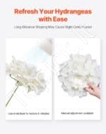 Dirbtinės hortenzijos gėlės – 305 vnt. balta, 25 cm - Image 5