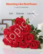 Dirbtinės raudonos rožės – 500 vnt., 7 cm - Image 2
