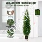 Dirbtiniai tujų medeliai su vazonu, 2 vnt., 152,4 cm - Image 2