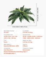 Dirbtinis Bostono papartis – 2 vnt., 30 šakų, 80–90 cm - Image 7