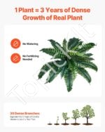 Dirbtinis Bostono papartis – 2 vnt., 30 šakų, 80–90 cm - Image 4