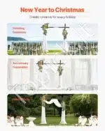 Dirbtinis vestuvių arkos komplektas su gėlėmis ir užuolaidomis – geltona - Image 6