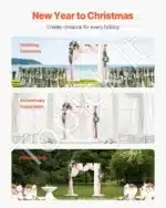 Dirbtinis vestuvių arkos komplektas su gėlėmis ir užuolaidomis – metalinė arka su 2 gėlėmis ir 3 užuolaidomis - Image 6