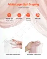 Dirbtinis vestuvių arkos komplektas su gėlėmis ir užuolaidomis – metalinė arka su 2 gėlėmis ir 3 užuolaidomis - Image 3