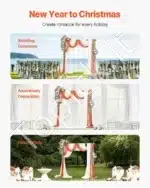 Dirbtinis vestuvių arkos komplektas su gėlėmis ir užuolaidomis – oranžinė - Image 8