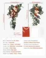 Dirbtinis vestuvių arkos komplektas su gėlėmis ir užuolaidomis – oranžinė - Image 7