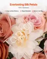 Dirbtinis vestuvių arkos komplektas su gėlėmis ir užuolaidomis – oranžinė - Image 6