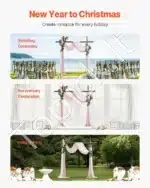 Dirbtinis vestuvių arkos komplektas su gėlėmis ir užuolaidomis – rožinis - Image 6