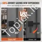 Durų rankenų be užrakto komplektas, 5 vnt., juoda, 35-45 mm - Image 5