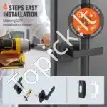 Durų rankena be užrakto, juoda, 35-45 mm - Image 3