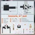 Durų rankena be užrakto, juoda, 35-45 mm - Image 6