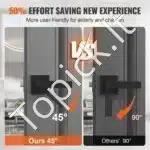 Durų rankena su užraktu, 5 vnt., juoda, 35-45 mm - Image 5