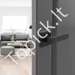 Durų rankena su užraktu, juoda, 35-45 mm - Image 7