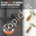 Durų rankena su užraktu, juoda, 35-45 mm - Image 2