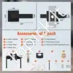 Durų rankenų su užraktu komplektas, 10 vnt., juoda, 35-45 mm - Image 6