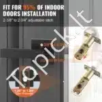 Durų rankenų su užraktu komplektas, 10 vnt., juoda, 35-45 mm - Image 2