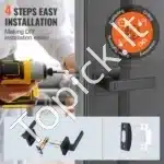 Durų rankenų su užraktu komplektas, 10 vnt., juoda, 35-45 mm - Image 3