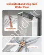 Dušo panelė, 5 funkcijos / 1345 mm, regūdijančio plieno - Image 5