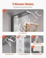 Dušo panelė, 5 funkcijos / 1345 mm x 200 - Image 3