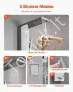 Dušo panelė, 5 funkcijos / 1345 mm, regūdijančio plieno - Image 3