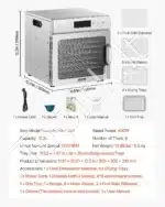 Džiovyklė maisto produktams su 8 padėklais 400W - Image 7