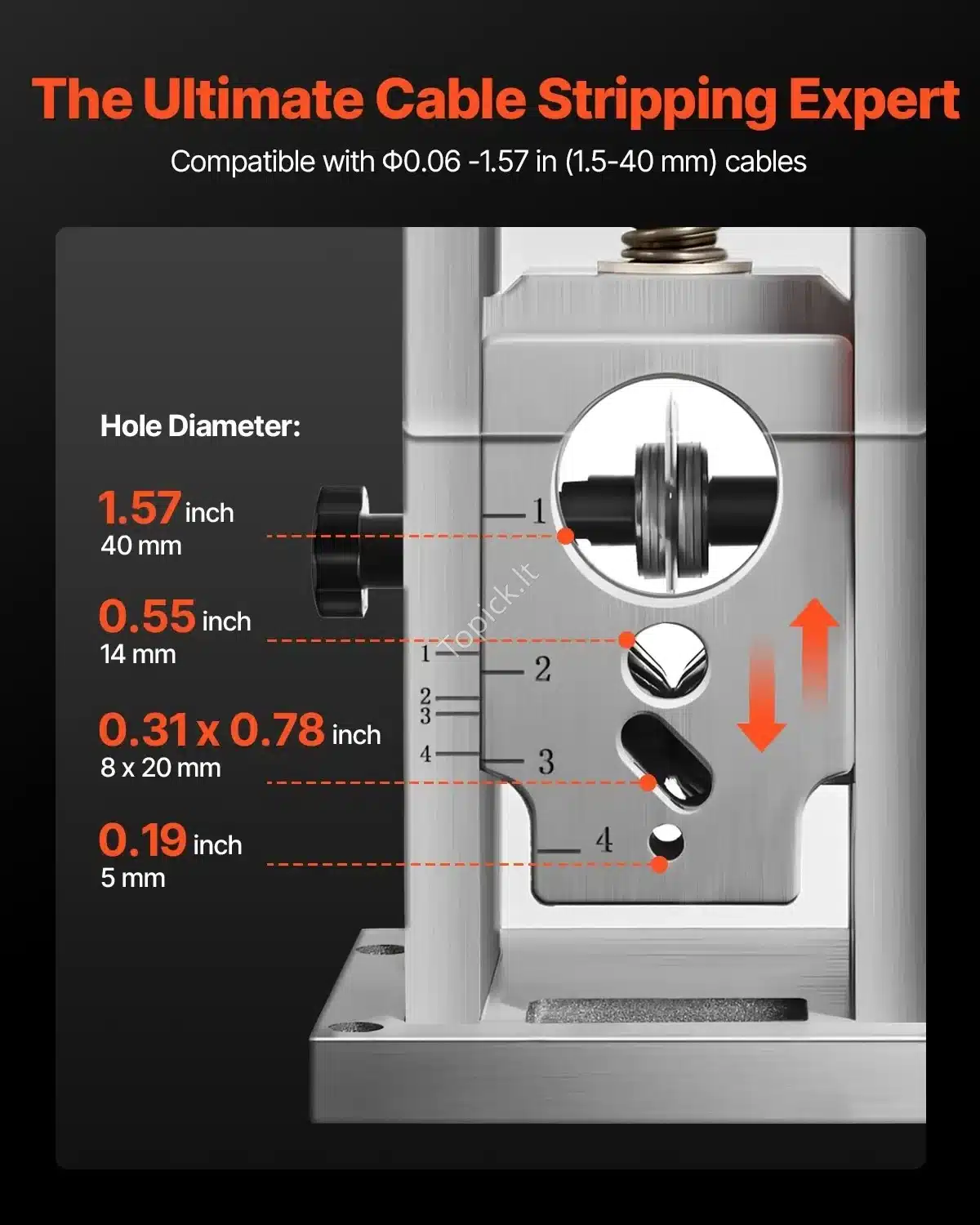 Elektrinė kabelių izoliacijos mašina 400 W – kabelių nuėmimas nuo 1,5 iki 40 mm² (2) Elektrinė kabelių izoliacijos mašina 400 W – kabelių nuėmimas nuo 1,5 iki 40 mm² - Image 5