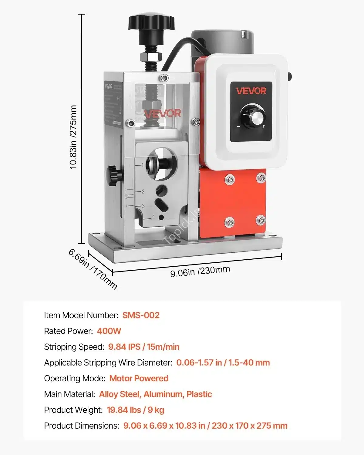 Elektrinė kabelių izoliacijos mašina 400 W – kabelių nuėmimas nuo 1,5 iki 40 mm² (7) Elektrinė kabelių izoliacijos mašina 400 W – kabelių nuėmimas nuo 1,5 iki 40 mm² - Image 3