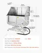 Elektrinė šunų vonia su PE vandens filtru – 127 cm, kairės durys - Image 7