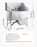 Elektrinė šunų vonia su kairėmis durimis – 1275 mm x 795 mm x 1435 mm - Image 7