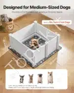 Erdvi šuniukų priežiūros dėžė su reguliuojamomis durimis – 98x98x46 cm - Image 2