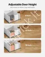 Erdvi šuniukų priežiūros dėžė su reguliuojamomis durimis – 98x98x46 cm - Image 4