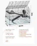 Erdvus 360° panoraminis narvelis smulkiems graužikams (75 × 44 × 61 cm) - Image 7