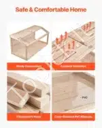 Erdvus medinis narvelis smulkiems graužikams (101,6 × 50,8 × 50,8 cm) - Image 2