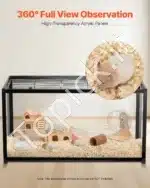 Erdvus skaidrus akrilinis narvelis smulkiems graužikams (96 × 47 × 55 cm) - Image 5