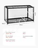 Erdvus skaidrus akrilinis narvelis smulkiems graužikams (96 × 47 × 55 cm) - Image 7