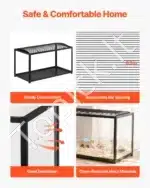 Erdvus skaidrus akrilinis narvelis smulkiems graužikams (96 × 47 × 55 cm) - Image 2