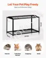 Erdvus skaidrus akrilinis narvelis smulkiems graužikams (96 × 47 × 55 cm) - Image 3