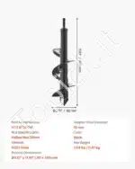 Grąžtas dirvožemiui ir gruntui, 80 x 290 mm - Image 7