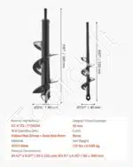 Grąžtų komplektas dirvožemiui ir gruntui, 80 x 300 mm ir 40 x 220 mm - Image 7